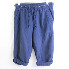 Cappagallo Women’s S Blue Elastic Drawstring Waist 100% Cotton Cuffed Capris