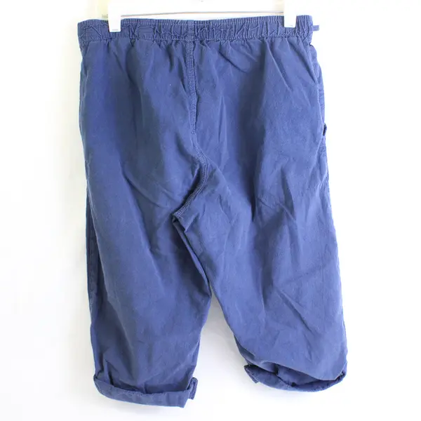 Cappagallo Women’s S Blue Elastic Drawstring Waist 100% Cotton Cuffed Capris