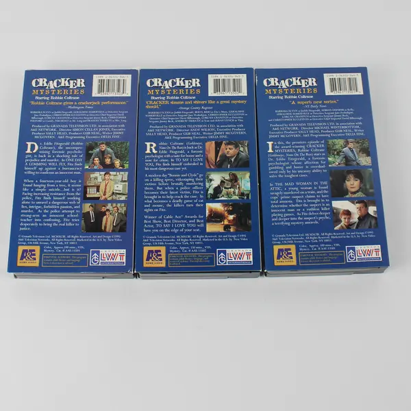 Cracker Mysteries 3 VHS Box Set 1993 A&E Home Video Vol 1 - 3 Robbie Coltrane
