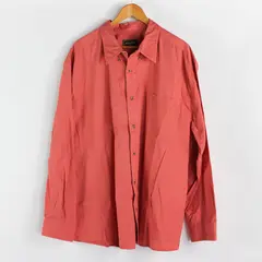 Eddie Bauer Men's 3XL Salmon 100% Cotton Long Sleeve Button Up Collared Shirt
