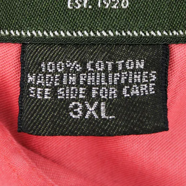 Eddie Bauer Men's 3XL Salmon 100% Cotton Long Sleeve Button Up Collared Shirt