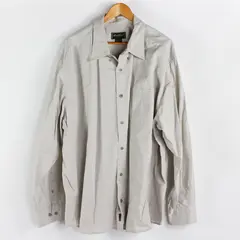 Eddie Bauer Men's 3XL Off-White 100% Cotton Long Sleeve Button Up Collared Shirt