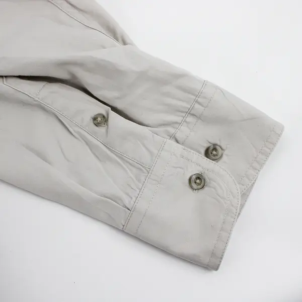 Eddie Bauer Men's 3XL Off-White 100% Cotton Long Sleeve Button Up Collared Shirt