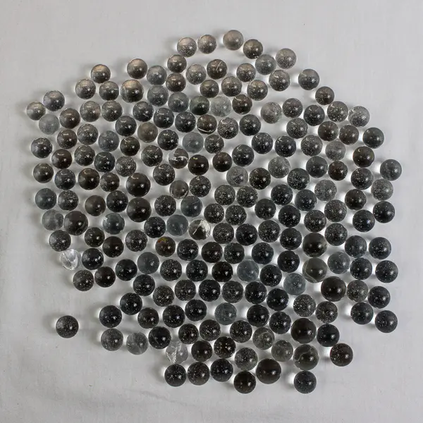 Lot Of 197 Unbranded Matching Glass Stones/Pebbles Clear Iridescent Sphere