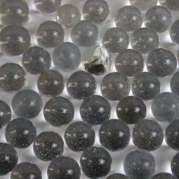 Lot Of 197 Unbranded Matching Glass Stones/Pebbles Clear Iridescent Sphere