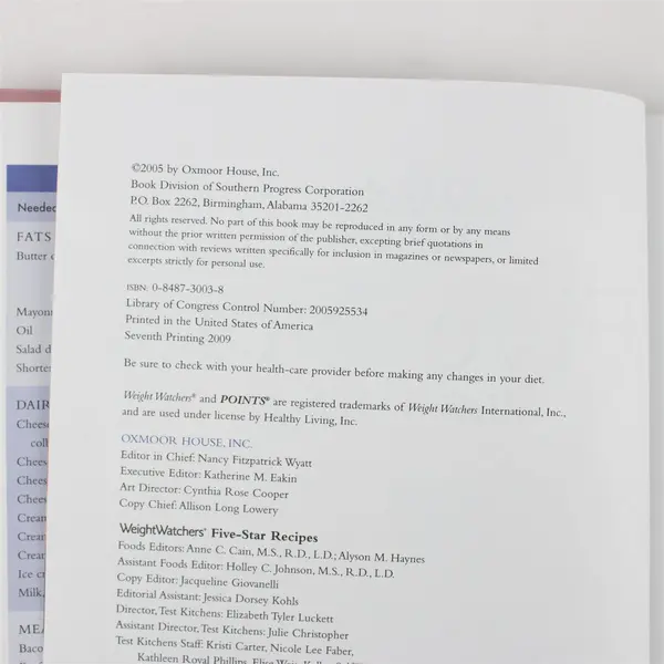 Weight Watchers Five Star Recipes Hardcover Cookbook