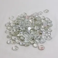 Lot Of 150 Unbranded Matching Clear Glass Stones/Pebbles Iridescent Ovals