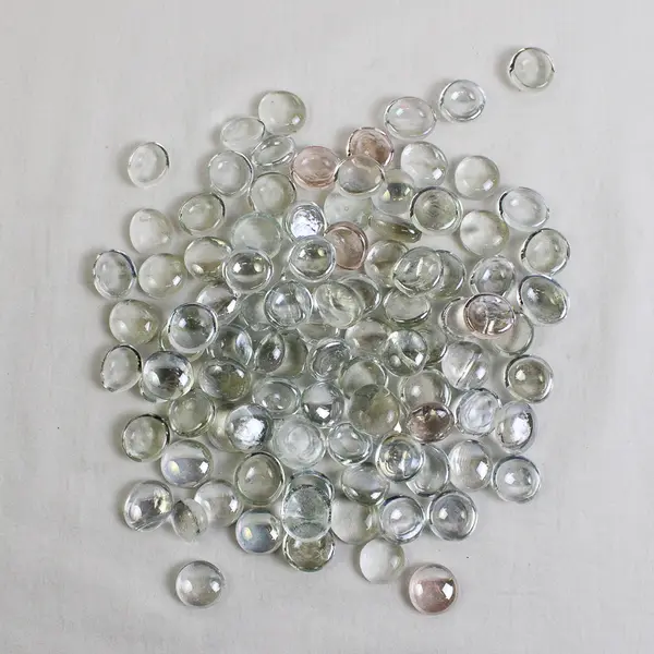 Lot Of 150 Unbranded Matching Clear Glass Stones/Pebbles Iridescent Ovals