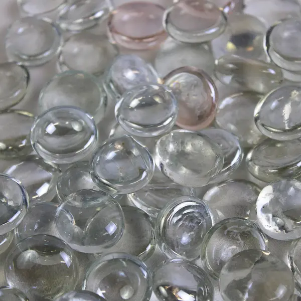 Lot Of 150 Unbranded Matching Clear Glass Stones/Pebbles Iridescent Ovals
