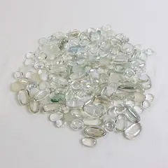 Lot Of 186 Unbranded Matching Clear Glass Stones/Pebbles Iridescent Ovals