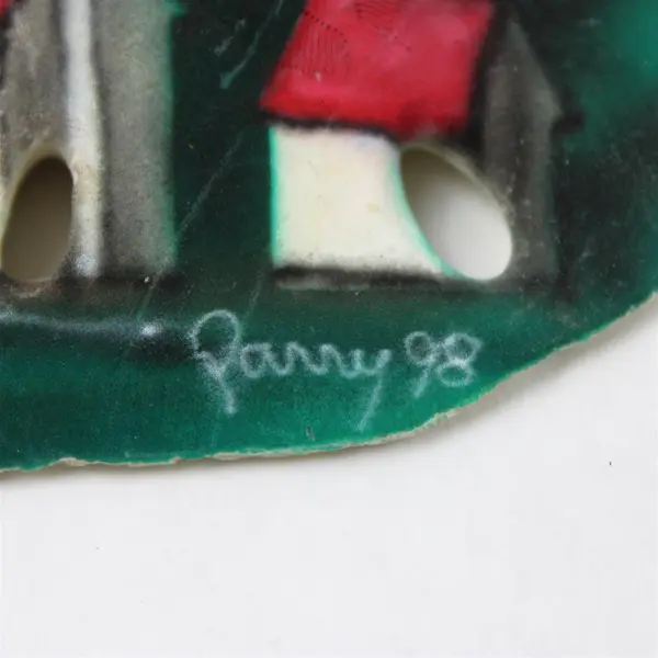 Hand-Painted Large Sand Dollar Heceta Head Signed Parry '98 Beach Art
