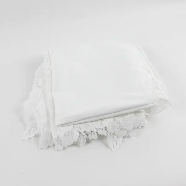 Vintage White Intricate Floral Lace Tablecloth 35" W x 84" L 