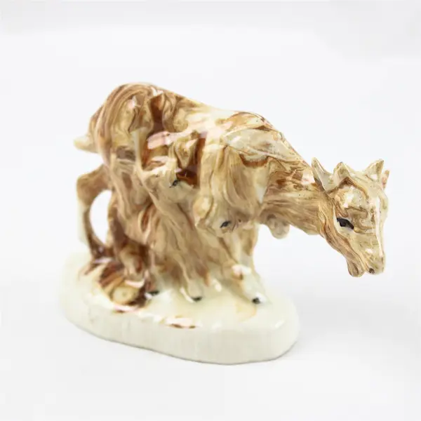 Vintage 1993 Alaskan Clay Goat Figurine Signed Deb Collectible
