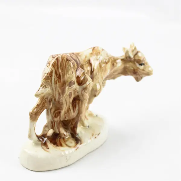 Vintage 1993 Alaskan Clay Goat Figurine Signed Deb Collectible