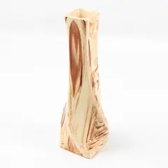 Vintage Ceramitique Alaskan Sitka Clay Bud Vase Beige Brown Marbled
