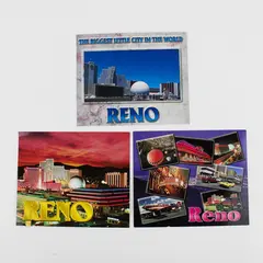 Lot Of 3 Vintage Reno Nevada Color Postcards 1998 Casinos Events