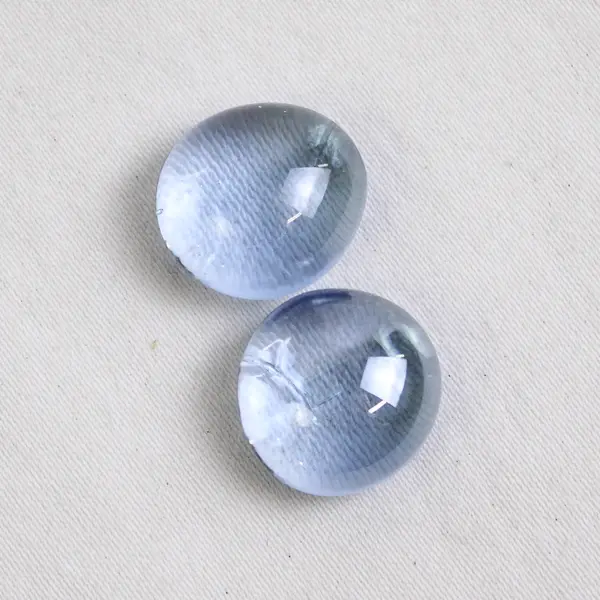  Lot Of 180 Unbranded Matching Clear Dark Blue Glass Stones/Pebbles Iridescent