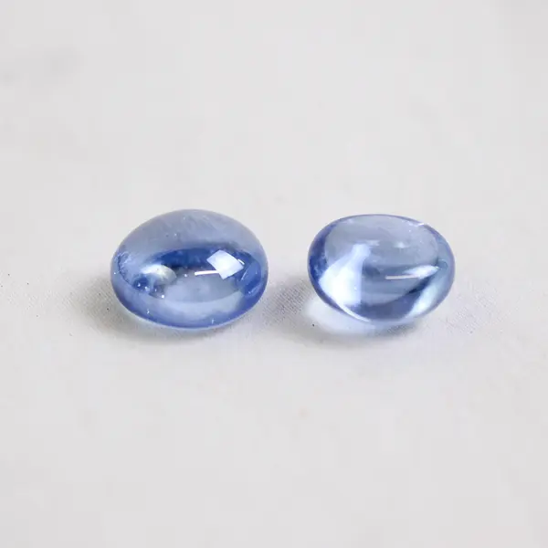  Lot Of 180 Unbranded Matching Clear Dark Blue Glass Stones/Pebbles Iridescent