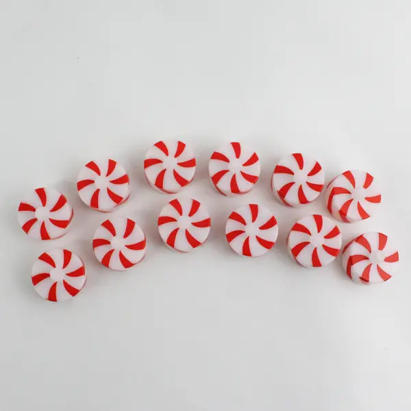 Lot of 12 Peppermint LED Tea Lights Battery Operated Flameless Candles