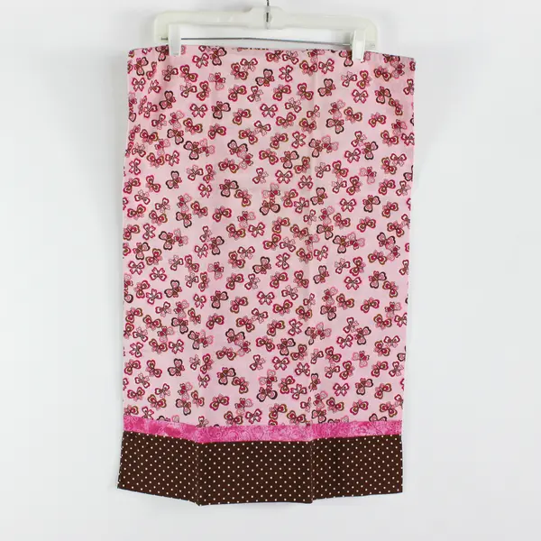 Lot of 2 Handmade Standard Pillowcases Pink Brown White Butterflies & Dots
