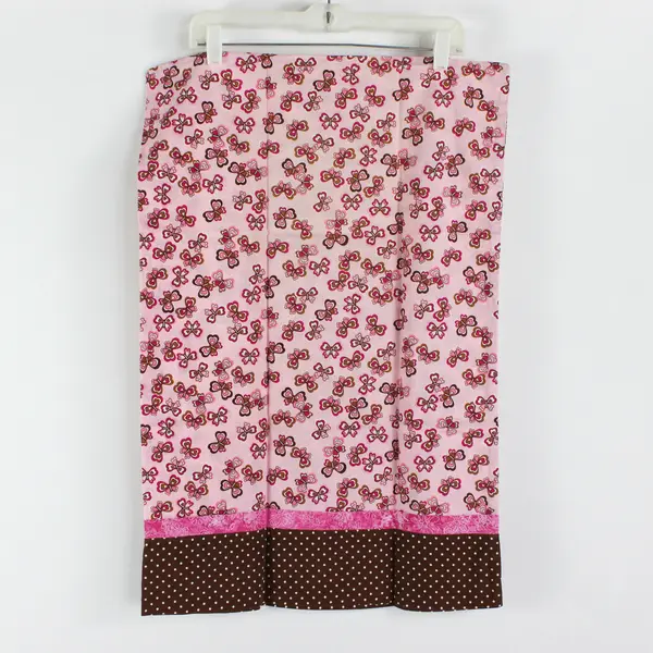 Lot of 2 Handmade Standard Pillowcases Pink Brown White Butterflies & Dots