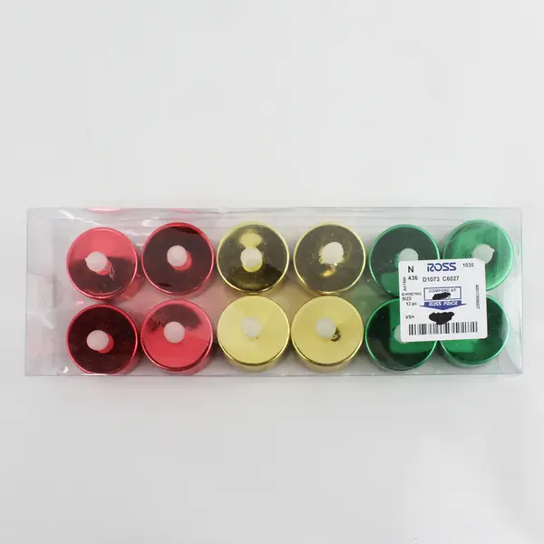Lot of 12 Battery Operated Flameless Tealight Candles Red Gold Green
