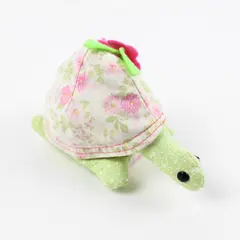 Handmade Green Beanbag Turtle Plush Toy Flower Shell Small