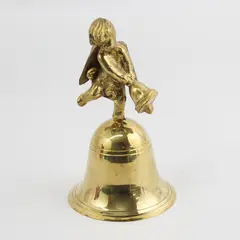 Vintage World Bazaars Inc. Solid Brass Bell with Cherub Topper Playing Bell