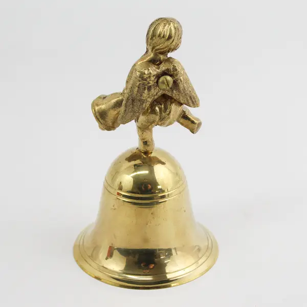 Vintage World Bazaars Inc. Solid Brass Bell with Cherub Topper Playing Bell