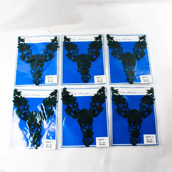 Lot of 6 Green Venice Lace Collars by International Lace NIP