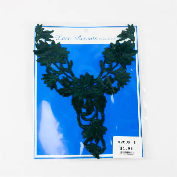 Lot of 6 Green Venice Lace Collars by International Lace NIP