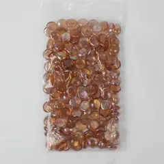  Lot Of 150 Unbranded Matching Clear Orange Glass Stones/Pebbles Iridescent