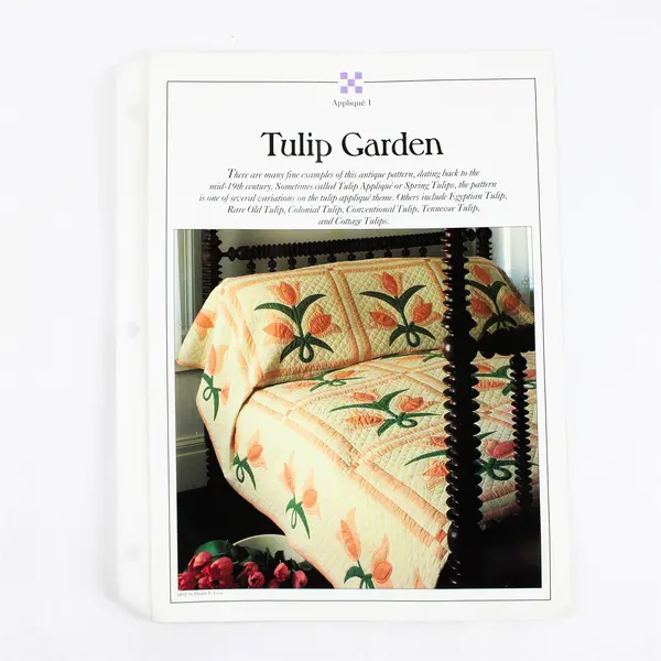 Applique Tulip Garden Bedspread Pattern Sewing Quilting Floral