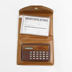 Lady Elegance Credit Card Organizer Wallet Calculator Tan New Opened Box