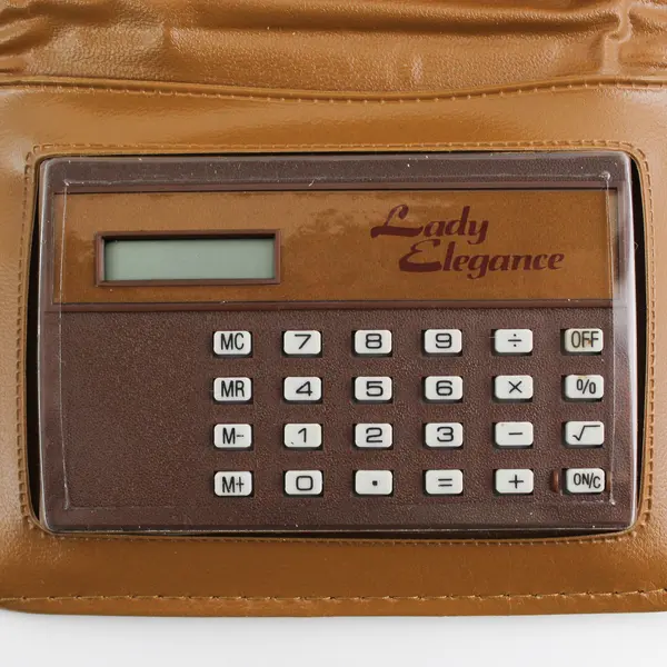 Lady Elegance Credit Card Organizer Wallet Calculator Tan New Opened Box