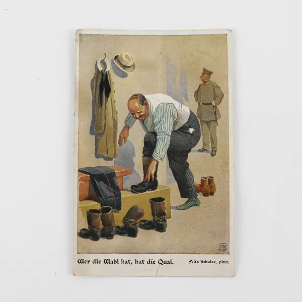 Wer die Wahl hat, hat die Qual German Color Postcard Felix Schulze 1910s