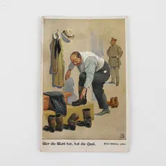Wer die Wahl hat, hat die Qual German Color Postcard Felix Schulze 1910s