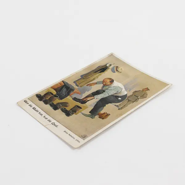 Wer die Wahl hat, hat die Qual German Color Postcard Felix Schulze 1910s