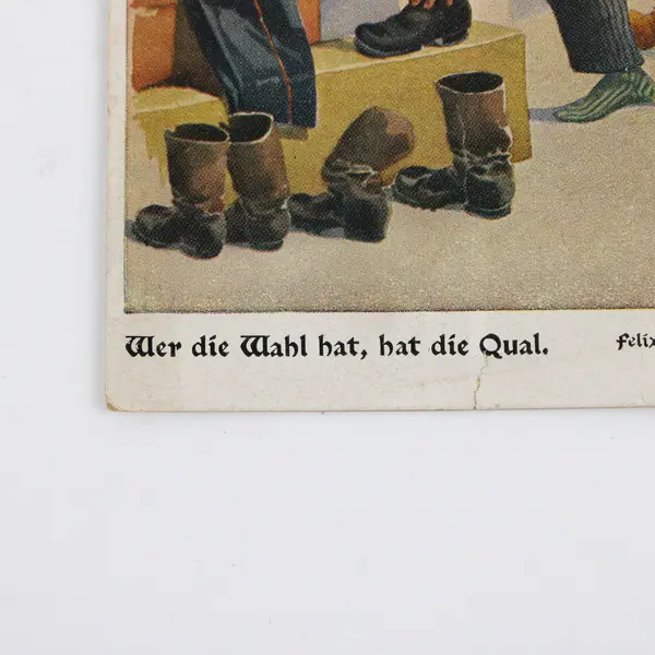 Wer die Wahl hat, hat die Qual German Color Postcard Felix Schulze 1910s