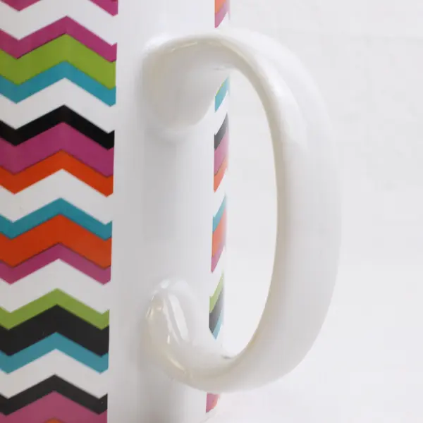 Clay Art "If Stress Burned Calories" Multicolor Chevron Ceramic Coffee/Tea Mug