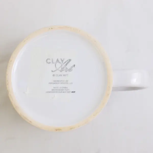 Clay Art "If Stress Burned Calories" Multicolor Chevron Ceramic Coffee/Tea Mug