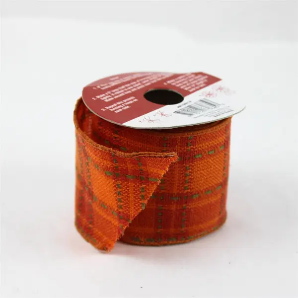 Lot of Craft Trims Pink Ric Rac & Orange Plaid Ribbon