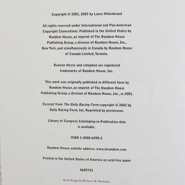 Seabiscuit: An American Legend HC Book, Collector's Ed. Laura Hillenbrand 2003