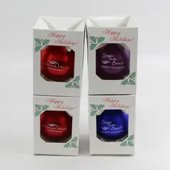 Lot of 4 Galactic Chinook Winds Casino Glass Ball Christmas Ornaments