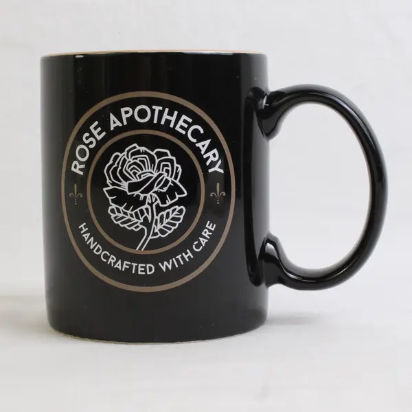 Rose Apothecary Black/Brown Ceramic Coffee/Tea Mug With Handle 4"
