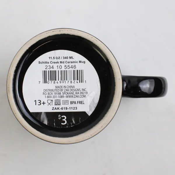 Rose Apothecary Black/Brown Ceramic Coffee/Tea Mug With Handle 4"