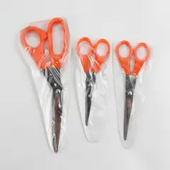 Sharper Edge 3 Piece Scissor Set Orange Handles Original Opened Box
