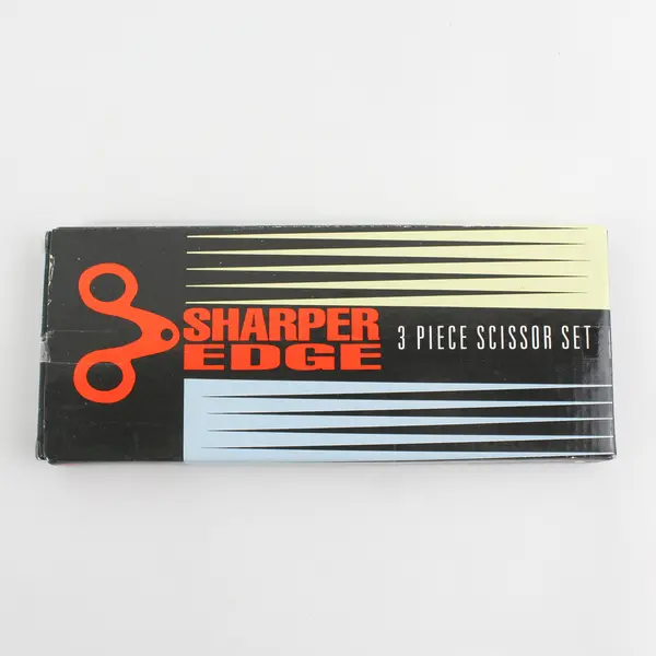 Sharper Edge 3 Piece Scissor Set Orange Handles Original Opened Box