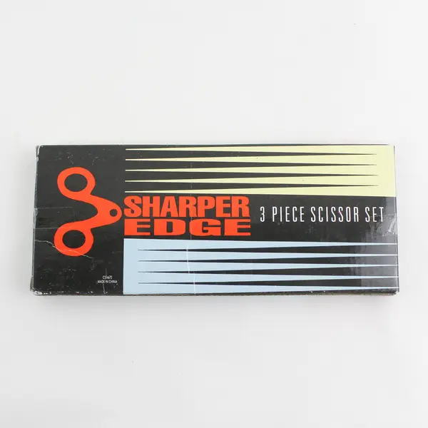 Sharper Edge 3 Piece Scissor Set Orange Handles Original Opened Box