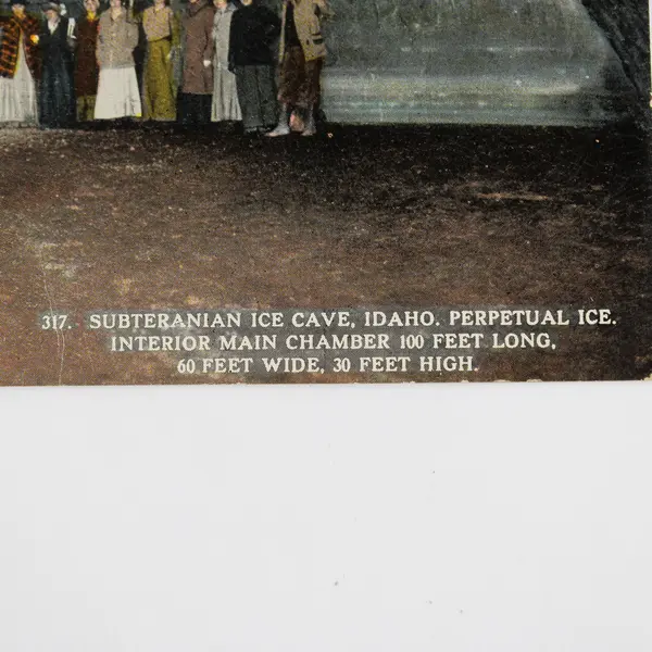 Subterranean Ice Cave Idaho Color Litho Postcard Shoshone 1910s Wesley Andrews
